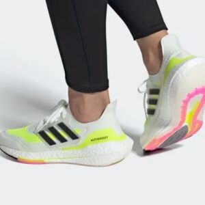 Adidas Ultraboost 21 Unisex Shoes Size 6 Men's Size 8 Women's White With Yellow